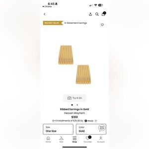 Ribbed Earrings in Gold